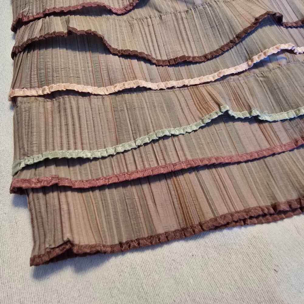 CYNTHIA by CYNTHIA STEFFE Size 6 Womens Tiered Skirt Mini Pleats Fall Colors - Picture 3 of 15
